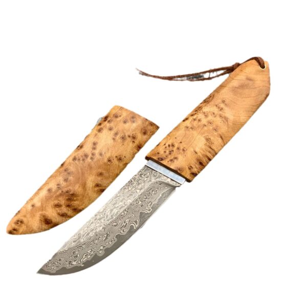 Outdoor Camping Forging Damascus Pattern Steel Short Knife - Image 4