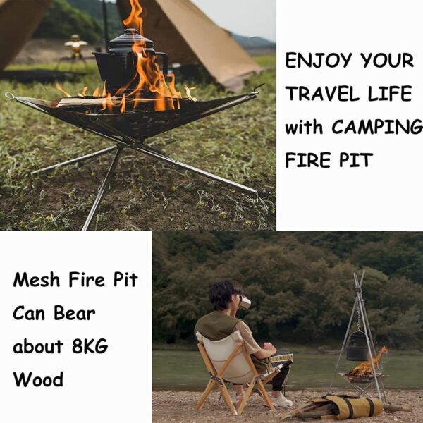 Folding Portable Fire Pit Mesh Fire Pit Bonfire Stand Outdoor Camping Patio UK - Image 6