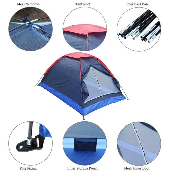 Outdoor Double Single-Layer Couple Camping Tent - Image 3