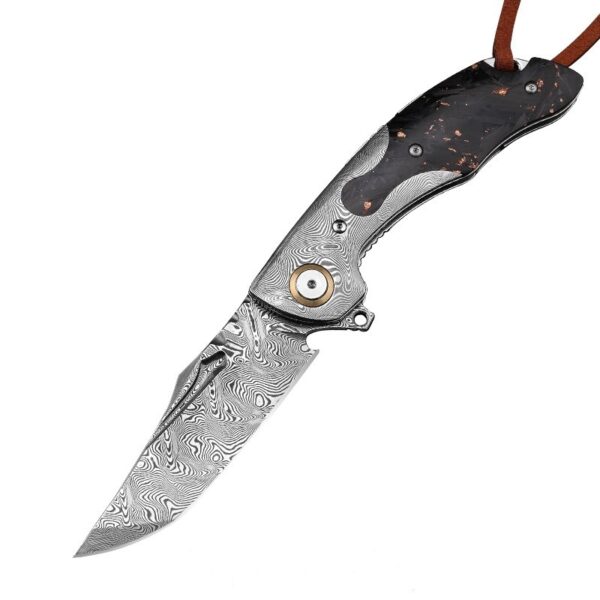 Outdoor Camping Survival Knife High Hardness Pattern Steel Folding Knife - Image 2