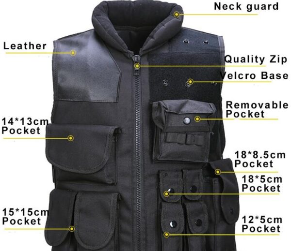 Tactical Vest Black Mens Military Hunting Vest - Image 3