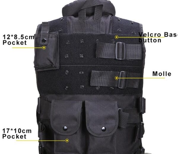 Tactical Vest Black Mens Military Hunting Vest - Image 2