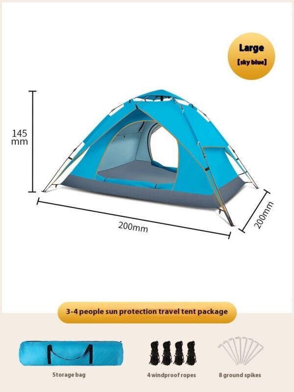 Double-layer Camping 3-4 People Oxford Cloth Camping Tent - Image 5