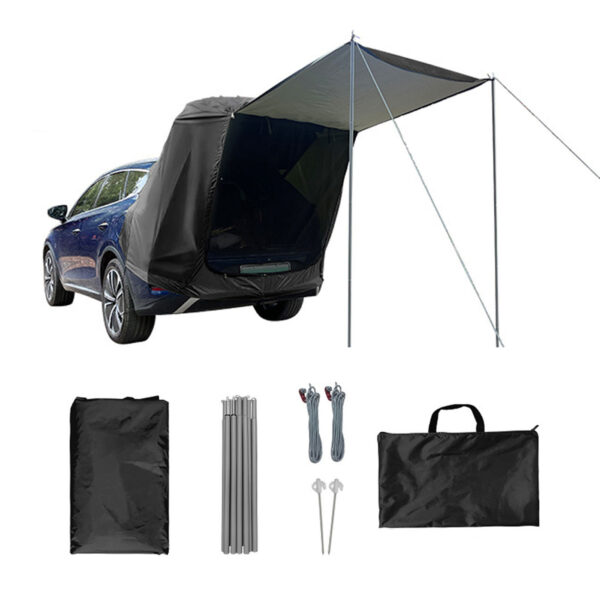 Outdoor Car Rear Tent Camping Picnic Car Rear Tent with Canopy Car Rear Extension Tent Sunshine-Proof Rain-Proof Car Rear Tent