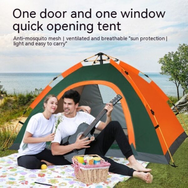 Double Camping Beach Tent Outdoor Thickened Sun Block Rain-proof One Window Automatic Tent - Image 5