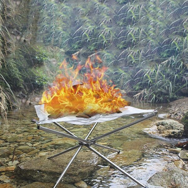 Folding Portable Fire Pit Mesh Fire Pit Bonfire Stand Outdoor Camping Patio UK