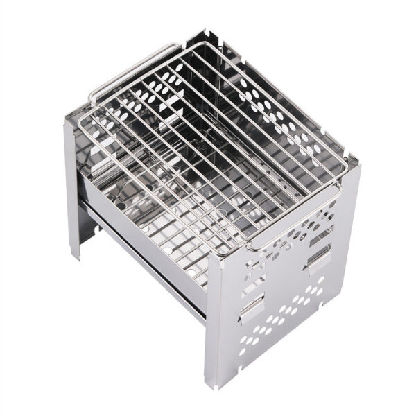 Portable Camping Dual-use Outdoor Stainless Steel Removable Barbecue Grill - Image 2