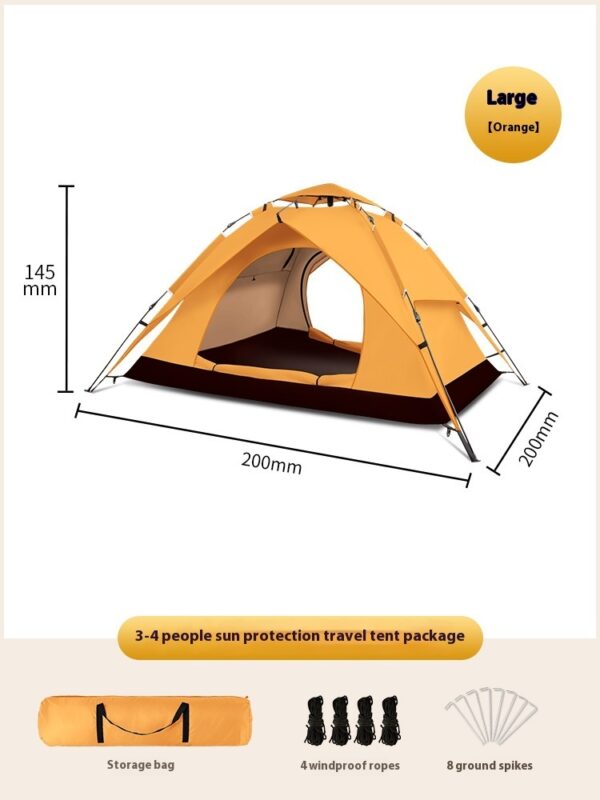 Double-layer Camping 3-4 People Oxford Cloth Camping Tent - Image 3