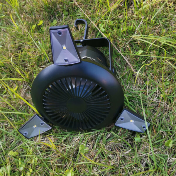 Solar Camping Light Foldable Fan Hanging Hook Rechargeable Battery Operated USB 3 Level Air Flow Fan For Camping Tent - Image 5