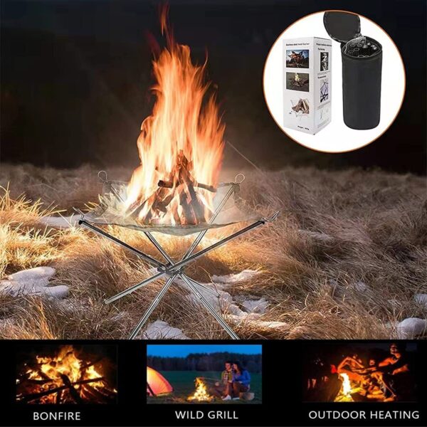 Folding Portable Fire Pit Mesh Fire Pit Bonfire Stand Outdoor Camping Patio UK - Image 10