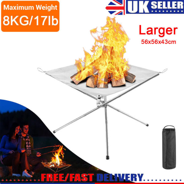 Folding Portable Fire Pit Mesh Fire Pit Bonfire Stand Outdoor Camping Patio UK - Image 7