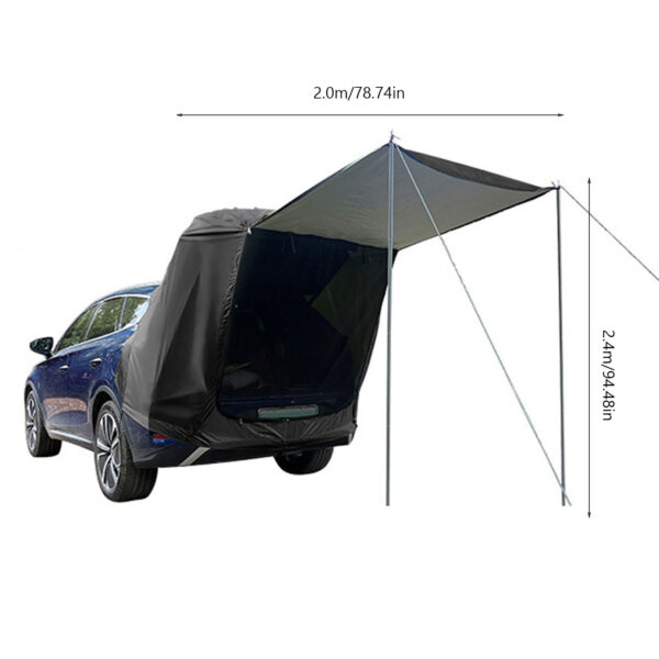 Outdoor Car Rear Tent Camping Picnic Car Rear Tent with Canopy Car Rear Extension Tent Sunshine-Proof Rain-Proof Car Rear Tent - Image 4