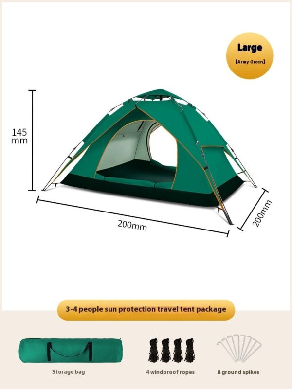 Double-layer Camping 3-4 People Oxford Cloth Camping Tent - Image 4