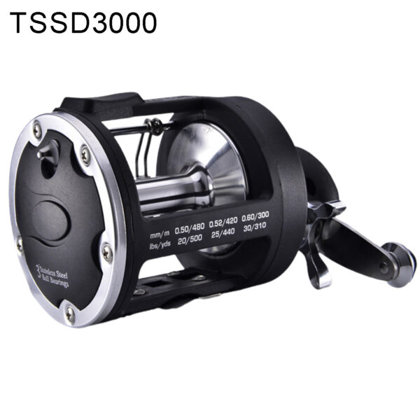 Trolling Fishing Reel Saltwater Right Hand Sea Bait Casting Fishing Reel Black - Image 4