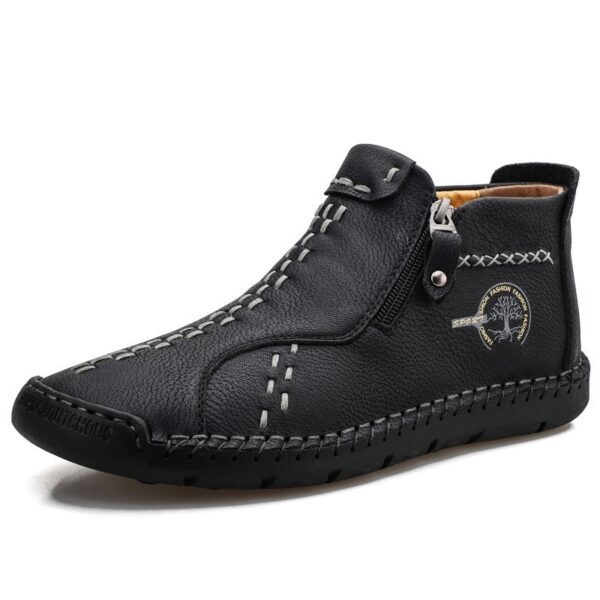 High-top Handmade Leather Shoes Thick Bottom Boots - Image 2