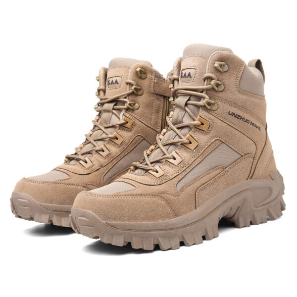 Combat Fall Winter Men High-top Outdoor Training Combat Hiking Desert Warm Snow Boots - Image 3