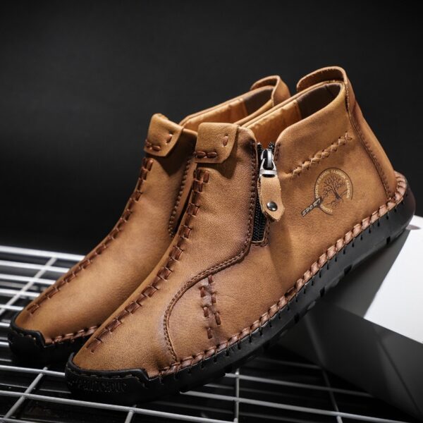 High-top Handmade Leather Shoes Thick Bottom Boots - Image 7