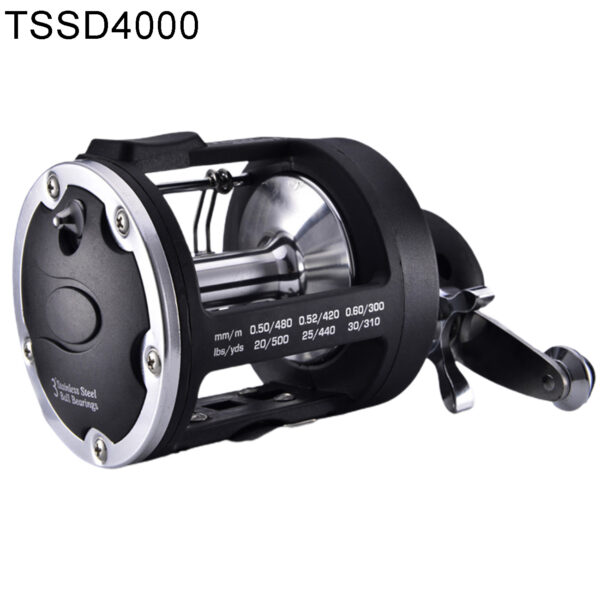 Trolling Fishing Reel Saltwater Right Hand Sea Bait Casting Fishing Reel Black - Image 8